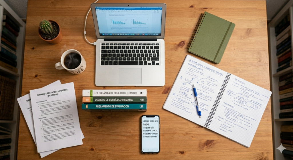 Material de estudio para oposiciones de Educación Primaria con temario y recursos digitales"