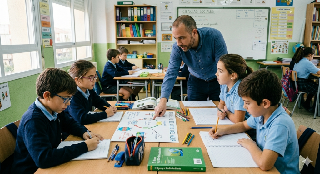 metodología cooperativa España docente orientando grupos heterogéneos aula