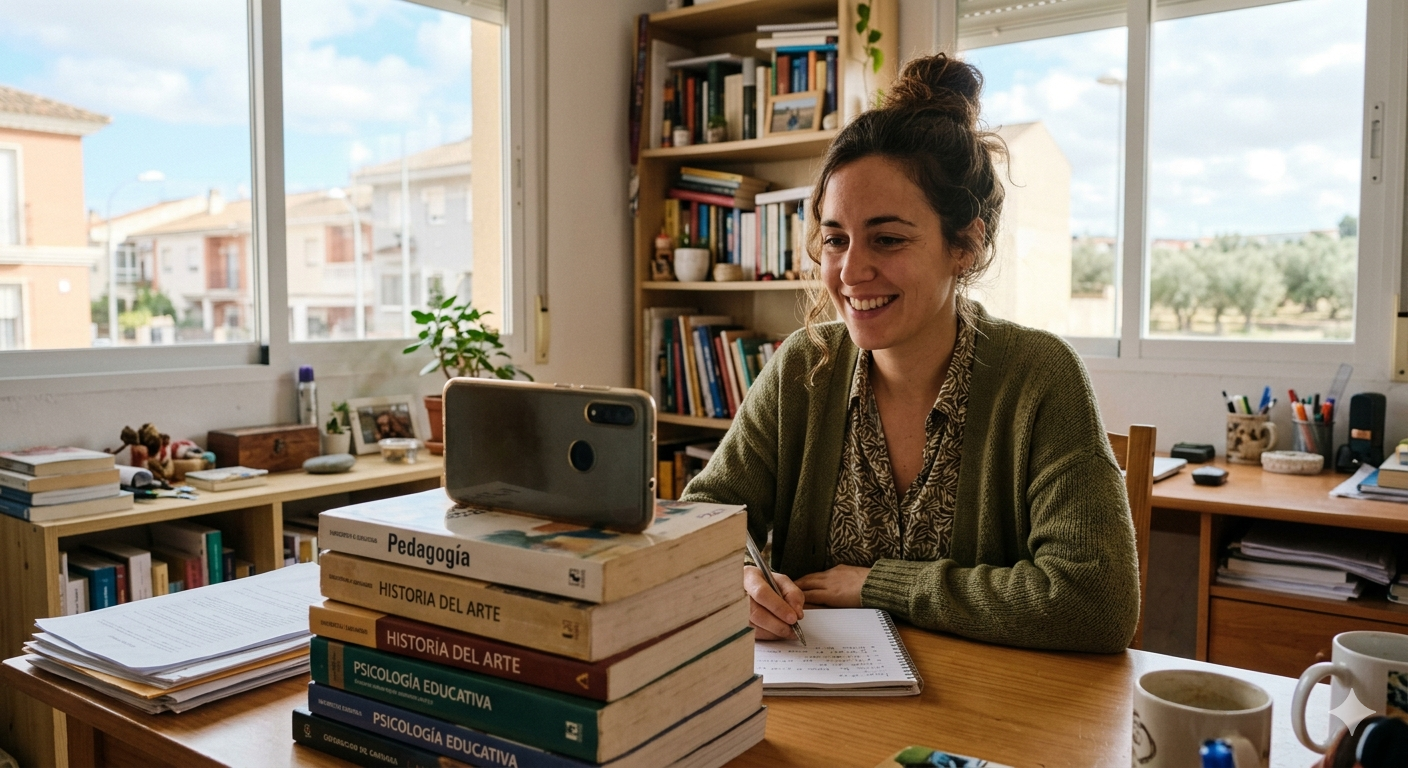 crear vídeos educativos sin equipo profesional docentes móvil casa luz natural
