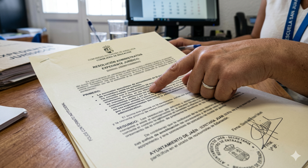 orden de protección menor colegio cambio centro sin acuerdo padres documentación judicial
