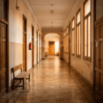 Agresiones al profesorado: pasillo escolar vacío al final de la jornada