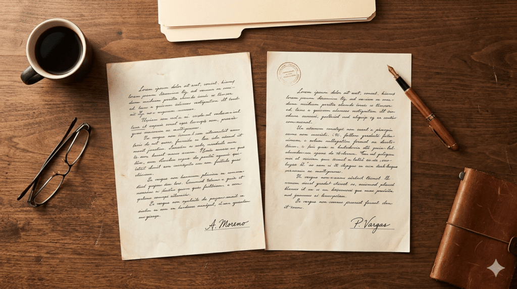  Documento de denuncia y registro sobre mesa de despacho de dirección
