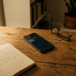 Ciberacoso escolar: pantalla de móvil con notificaciones en penumbra