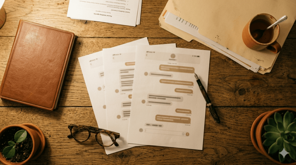 Capturas de pantalla impresas y archivadas para evidencias de ciberacoso