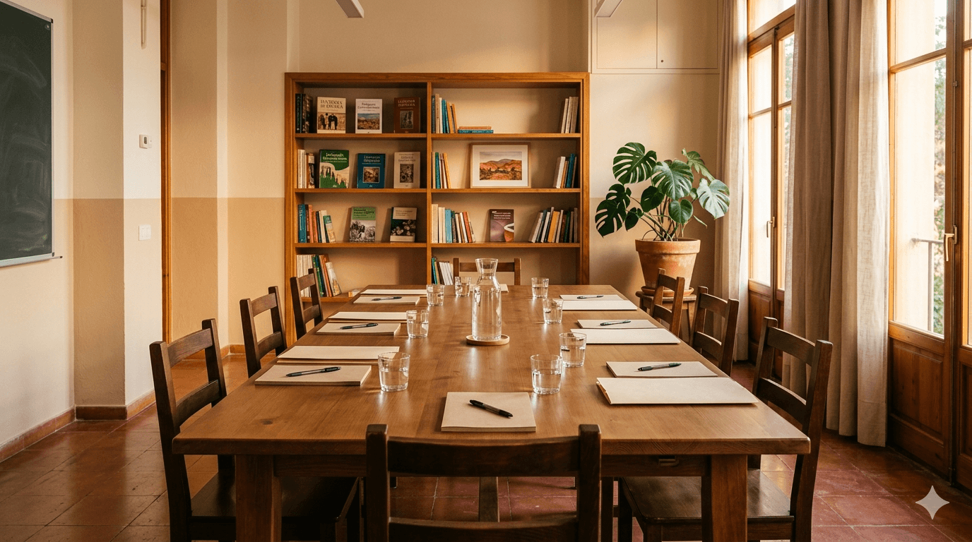 Comisión de Convivencia: mesa de reunión institucional en centro educativo